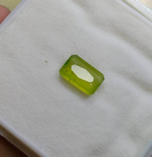 5 Carat Green Hydrogrossular Garnet Gem, Radiant Cut