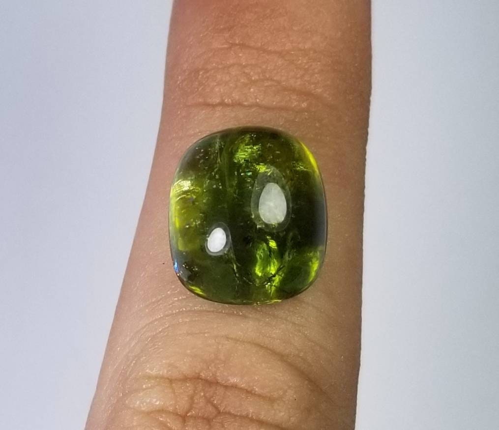 Natural good quality ring size faceted green  tourmaline gems