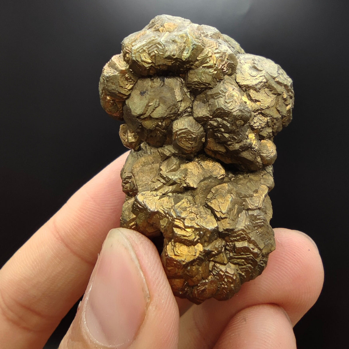 Natural golden Marcasite crystal with rainbow effect on surface from Pakistan, 116 grams