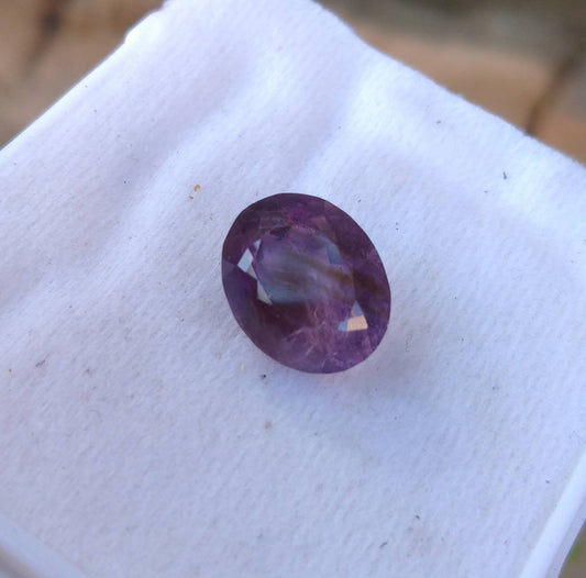 16 Carat Natural Deep Purple Amethyst Gem, Oval Faceted Cut