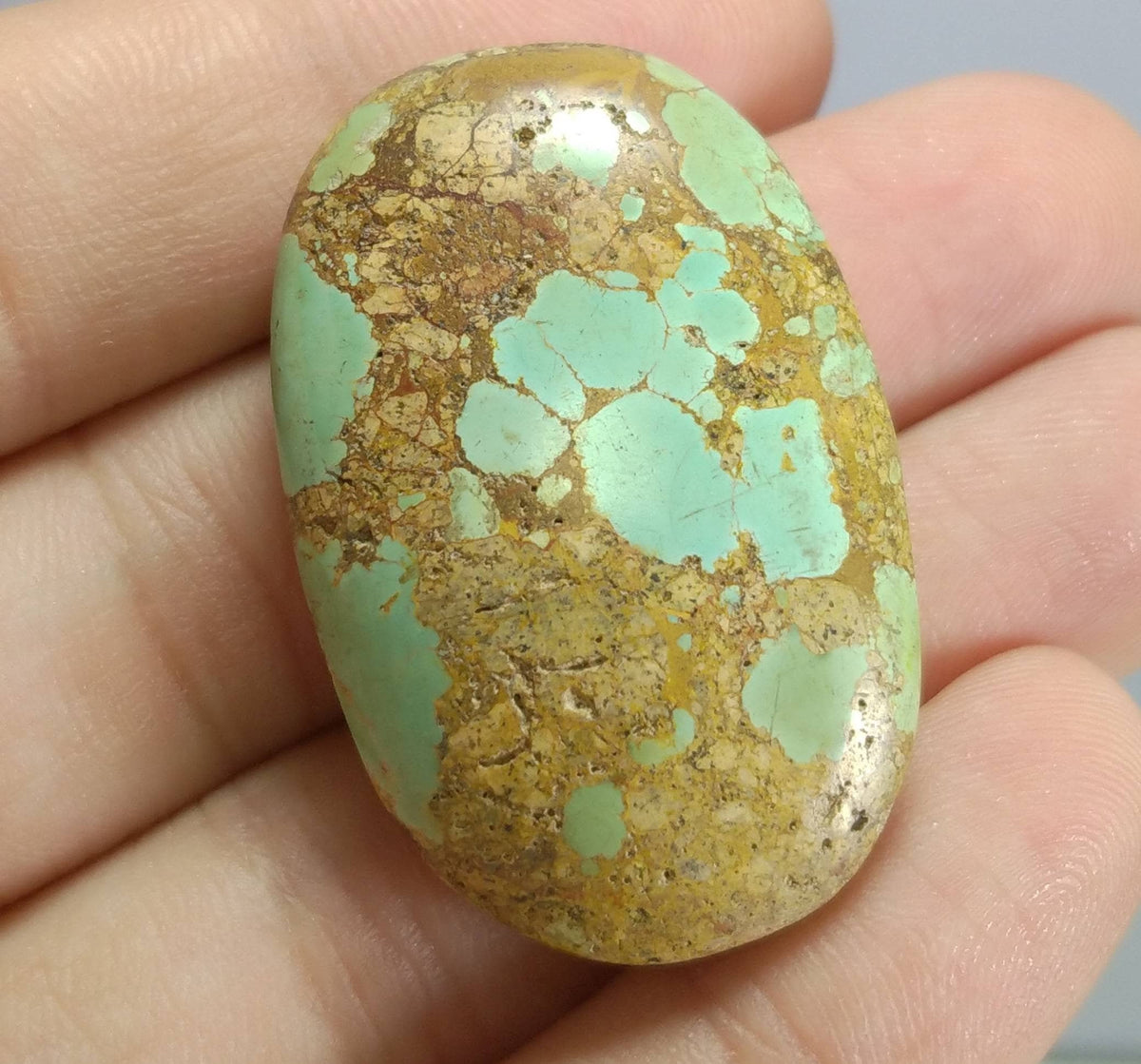 Natural Turquoise Cabochon, 74 Carats, Oval Shape