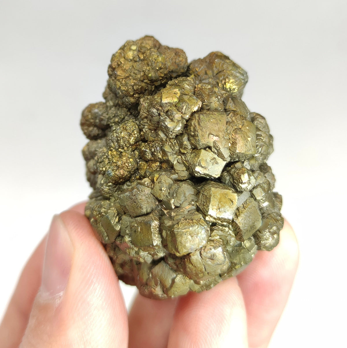 Natural golden Marcasite crystal with rainbow effect on surface from Pakistan, 125 grams