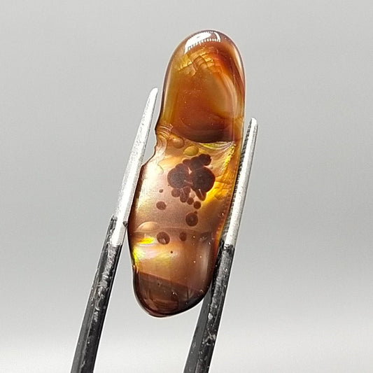Natural Fire Agate Cabochon, Untreated Gemstone (9 Carat)