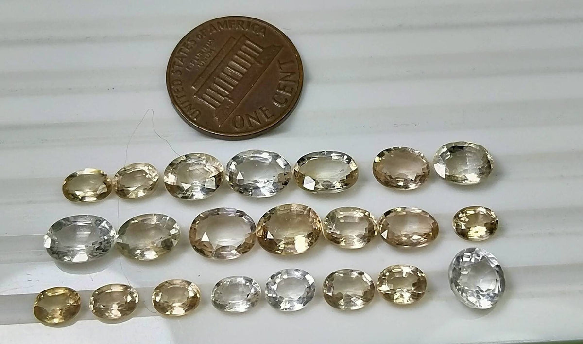 Faceted Topaz Gems: Natural Ring Sizes, 30 Carats