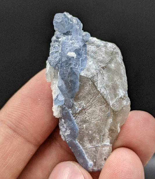 Natural rare indicolite blue quartz crystal from Afghanistan, 20.8 grams