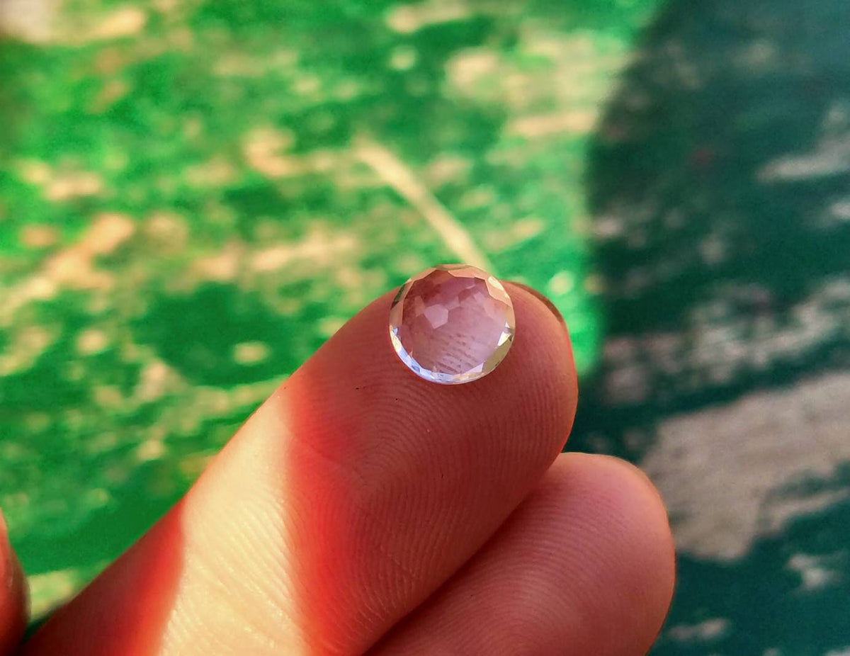 Rose Cut Quartz Cabochons, Calibrated Faceted Gemstones, 19 ct (12 pcs)