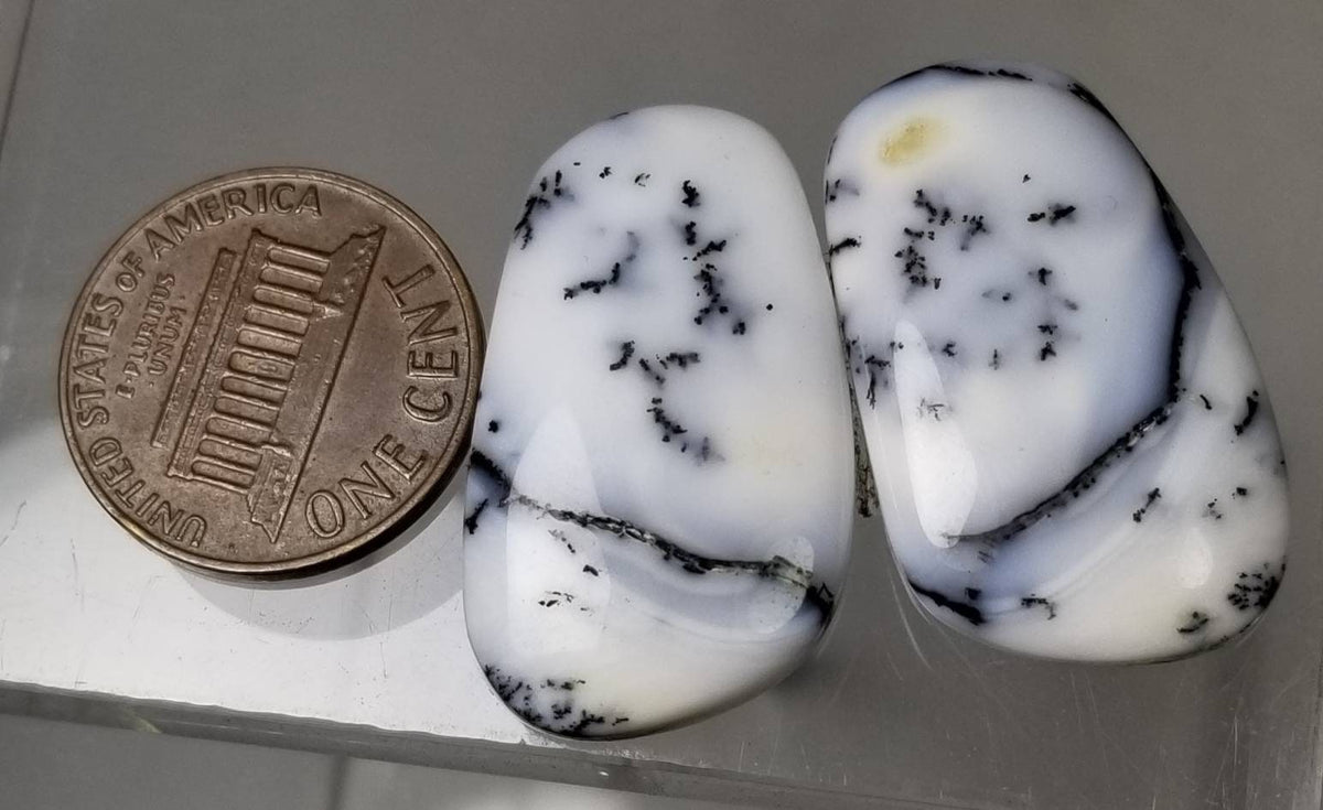 Natural Dendritic Opal Matching Pair, 39 Carats