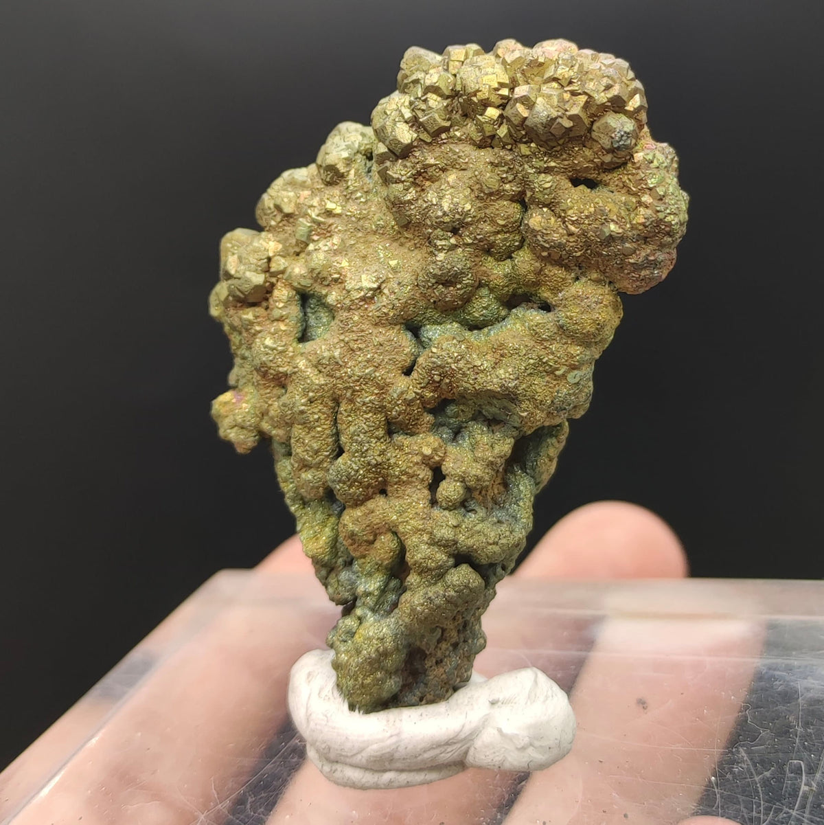 Natural golden Marcasite crystal with rainbow effect on surface from Pakistan, 56 grams