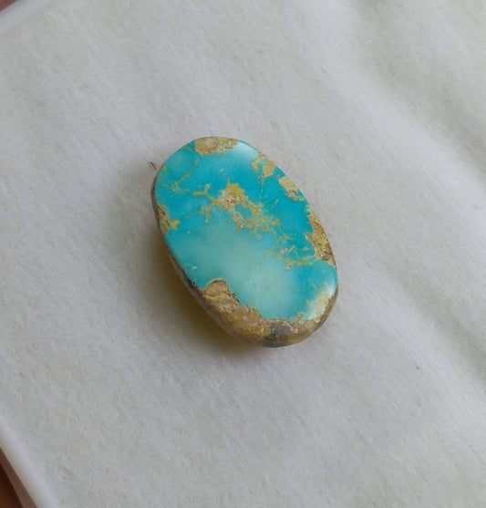 11 Carat Oval Turquoise Cabochon: Natural, Untreated Gemstone