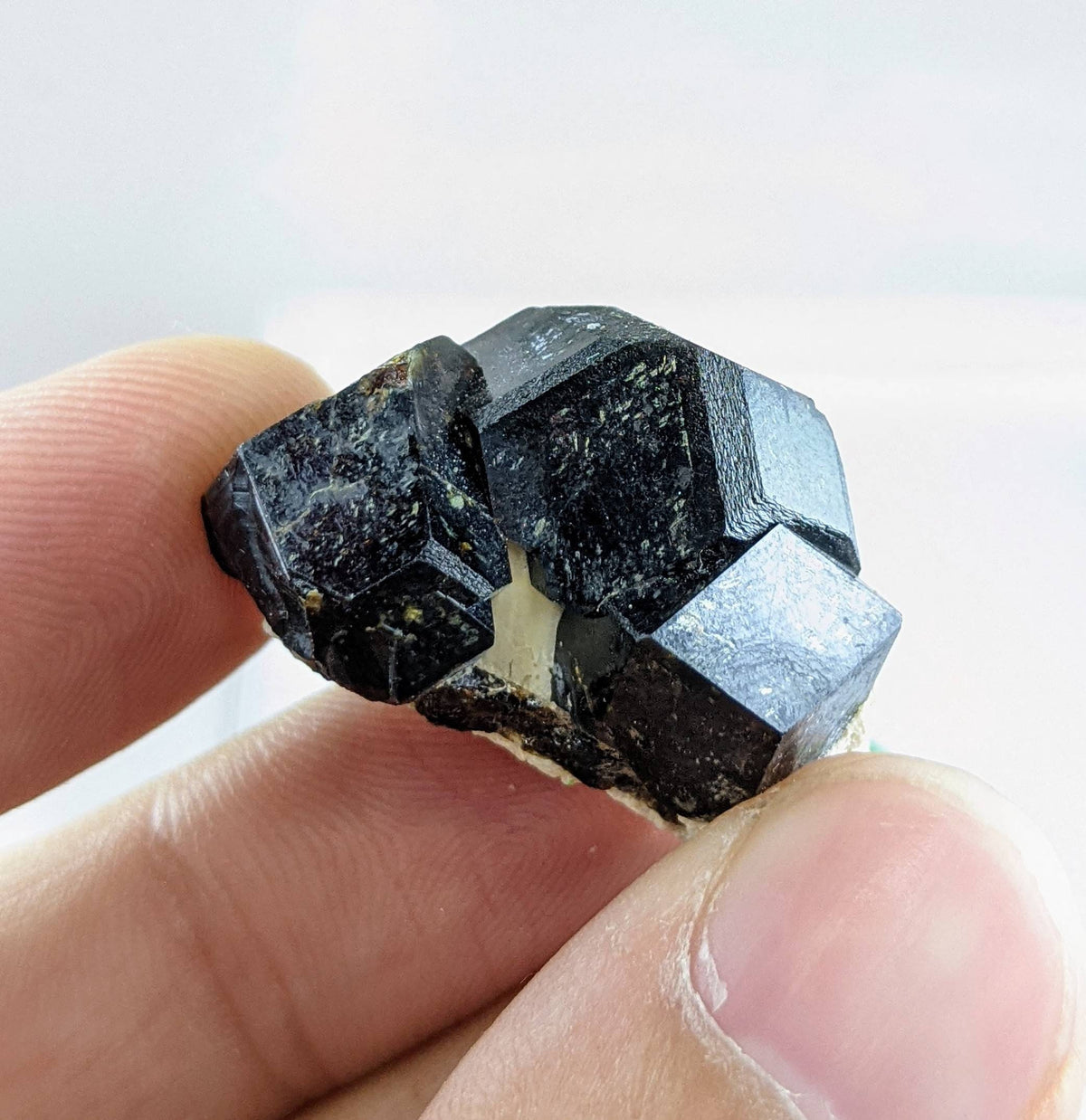 On matrix andradite garnet crystals with green epidote from Pakistan, 17.1 grams