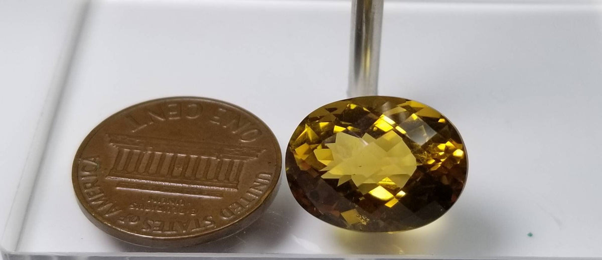 Natural good quality checkerboard faceted ring size citrine loose gemstone