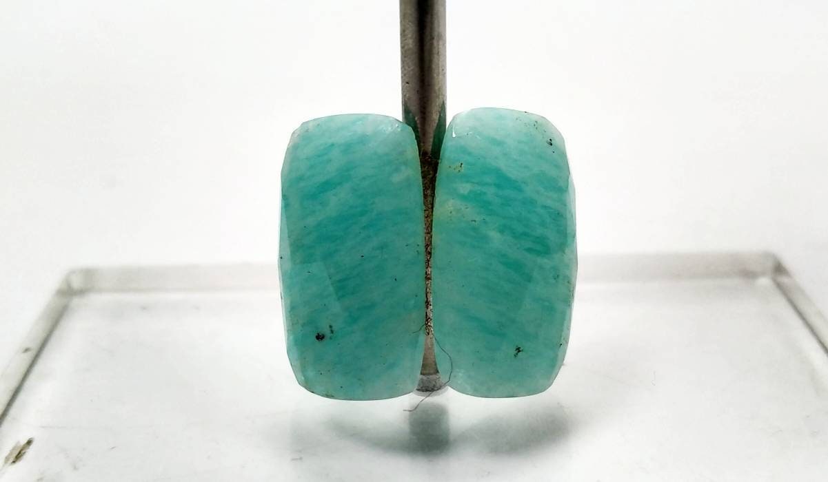 ARSAA GEMS AND MINERALSNatural top quality beautiful pair of amazonite cabochons - Premium  from ARSAA GEMS AND MINERALS - Just $15.00! Shop now at ARSAA GEMS AND MINERALS