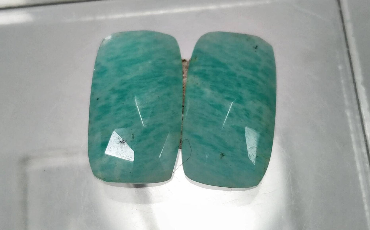 ARSAA GEMS AND MINERALSNatural top quality beautiful pair of amazonite cabochons - Premium  from ARSAA GEMS AND MINERALS - Just $15.00! Shop now at ARSAA GEMS AND MINERALS
