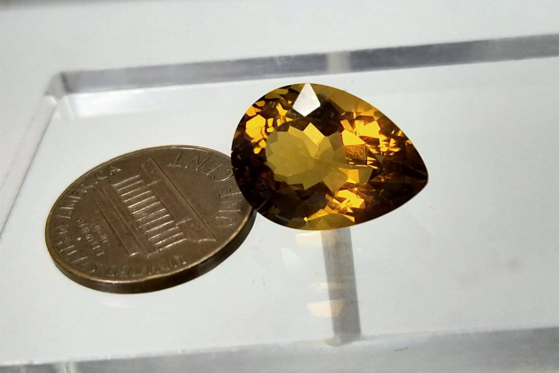 ARSAA GEMS AND MINERALSNatural top quality faceted ring size citrine pear shape gem - Premium  from ARSAA GEMS AND MINERALS - Just $25.00! Shop now at ARSAA GEMS AND MINERALS