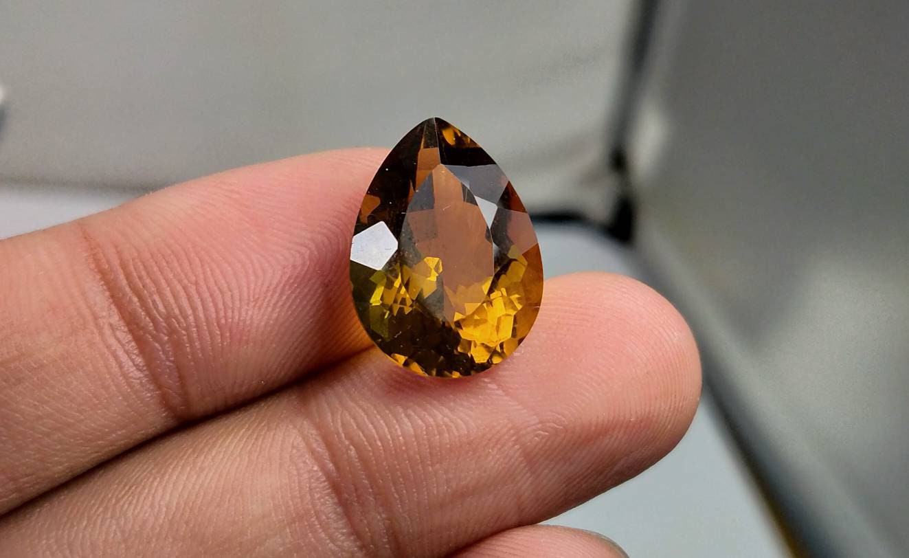 ARSAA GEMS AND MINERALSNatural top quality faceted ring size citrine pear shape gem - Premium  from ARSAA GEMS AND MINERALS - Just $25.00! Shop now at ARSAA GEMS AND MINERALS