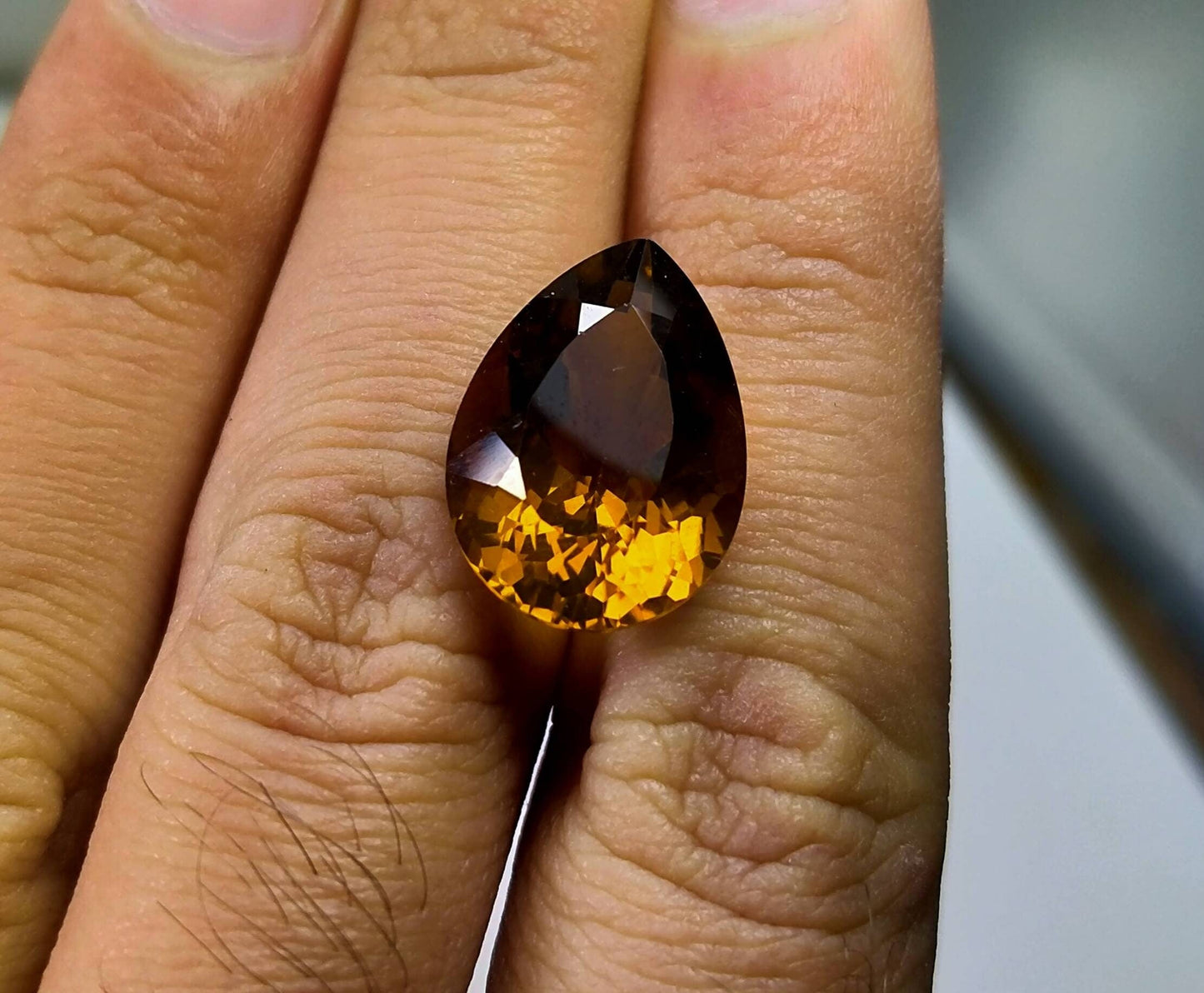 ARSAA GEMS AND MINERALSNatural top quality faceted ring size citrine pear shape gem - Premium  from ARSAA GEMS AND MINERALS - Just $25.00! Shop now at ARSAA GEMS AND MINERALS