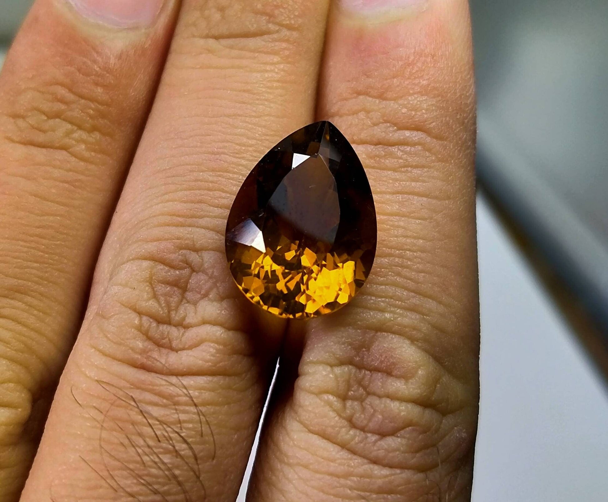 ARSAA GEMS AND MINERALSNatural top quality faceted ring size citrine pear shape gem - Premium  from ARSAA GEMS AND MINERALS - Just $25.00! Shop now at ARSAA GEMS AND MINERALS