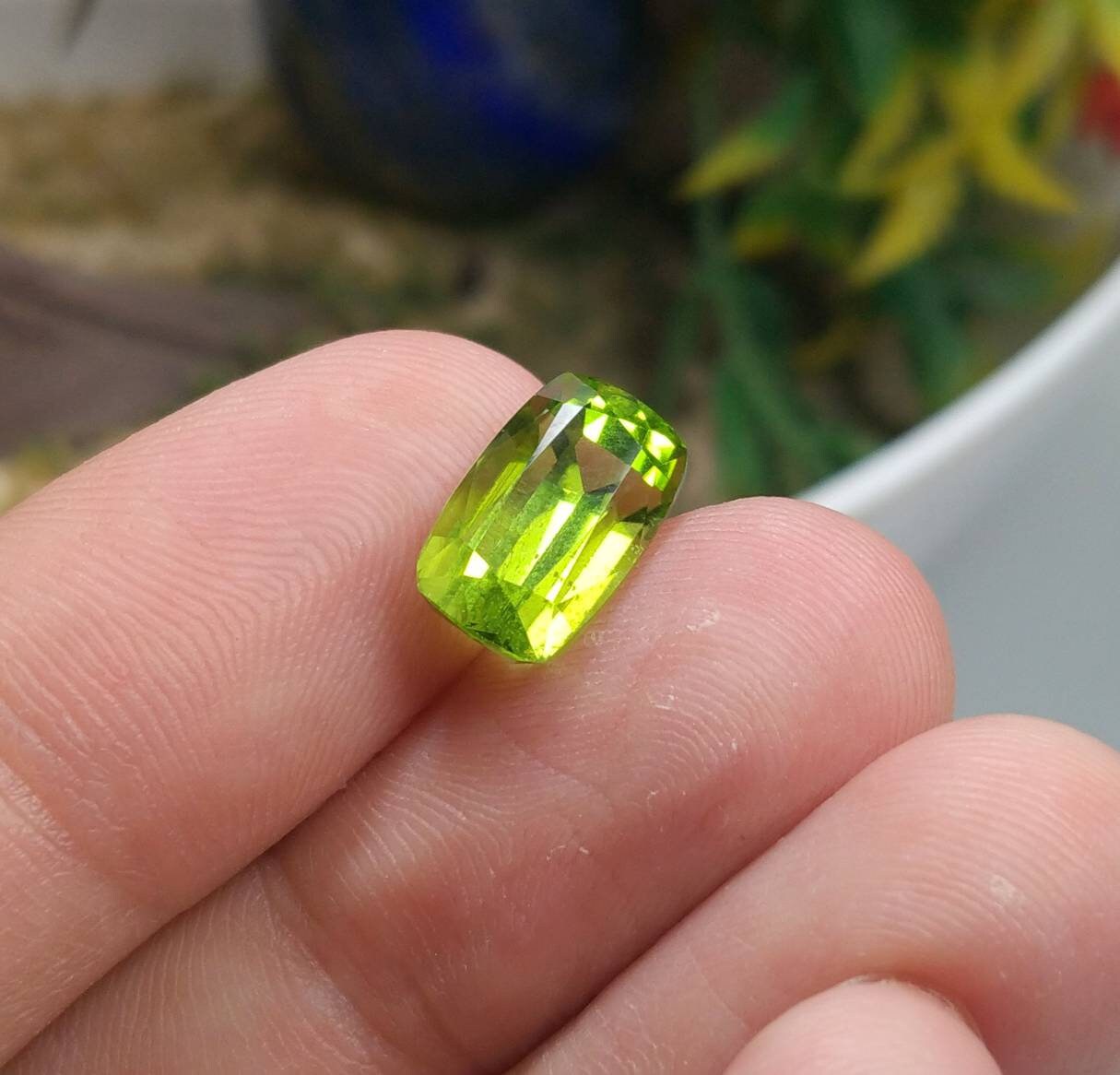 ARSAA GEMS AND MINERALSNatural high quality beautiful 11 carats pair of green faceted radiant shape peridot gems - Premium  from ARSAA GEMS AND MINERALS - Just $165.00! Shop now at ARSAA GEMS AND MINERALS