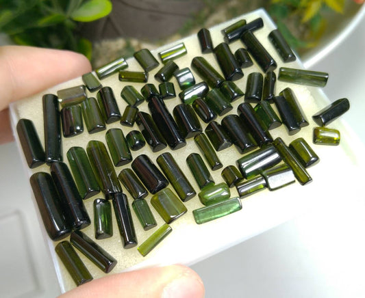 ARSAA GEMS AND MINERALSNatural good quality beautiful 20 grams green tourmaline cabochons - Premium  from ARSAA GEMS AND MINERALS - Just $200.00! Shop now at ARSAA GEMS AND MINERALS