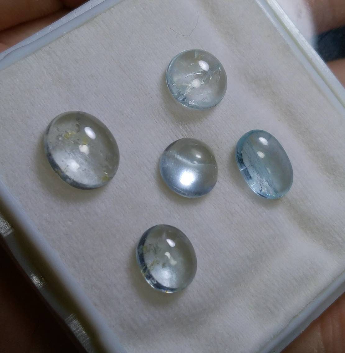 ARSAA GEMS AND MINERALSNatural fine quality beautiful 17 carats small lot of oval shapes aquamarine Cabochons - Premium  from ARSAA GEMS AND MINERALS - Just $34.00! Shop now at ARSAA GEMS AND MINERALS