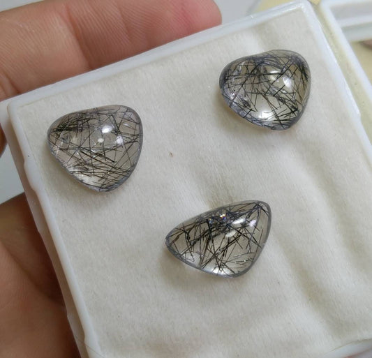 ARSAA GEMS AND MINERALSNatural fine quality beautiful 29 carat small jewelry set heart shapes black tourmaline included quartz Cabochons - Premium  from ARSAA GEMS AND MINERALS - Just $25.00! Shop now at ARSAA GEMS AND MINERALS