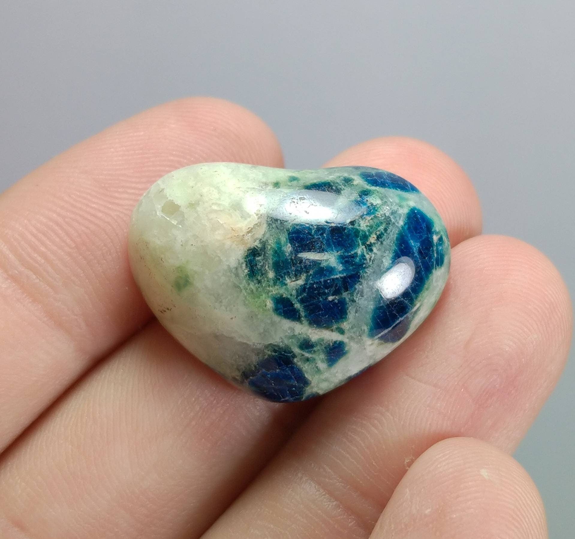 ARSAA GEMS AND MINERALSNatural fine quality beautiful 32 carats heart shape UV reactive afghan hauyne var.lazurite cabochon - Premium  from ARSAA GEMS AND MINERALS - Just $30.00! Shop now at ARSAA GEMS AND MINERALS
