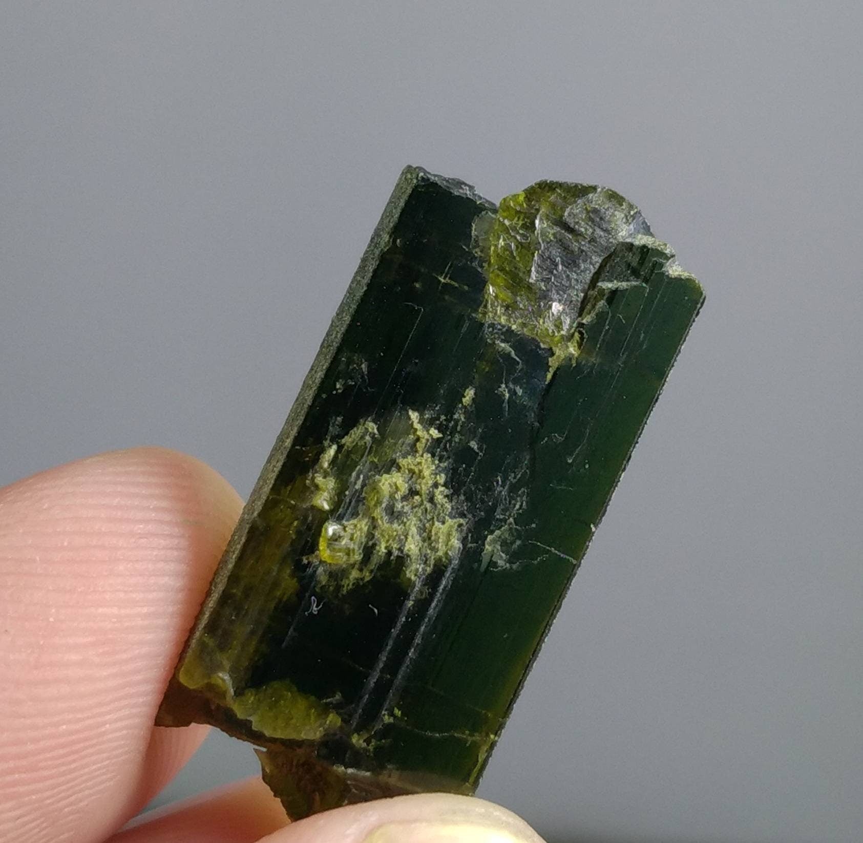 ARSAA GEMS AND MINERALSNatural clear aesthetic 3.7 gram Beautiful perfectly terminated etched pleochroic  epidote crystal - Premium  from ARSAA GEMS AND MINERALS - Just $25.00! Shop now at ARSAA GEMS AND MINERALS