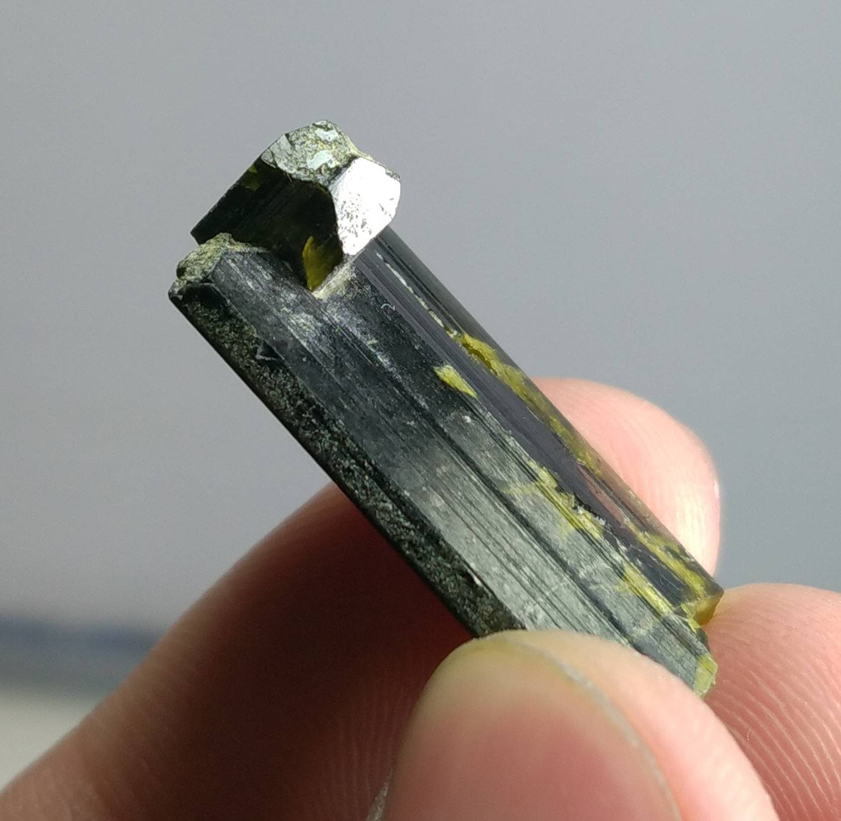 ARSAA GEMS AND MINERALSNatural clear aesthetic 3.7 gram Beautiful perfectly terminated etched pleochroic  epidote crystal - Premium  from ARSAA GEMS AND MINERALS - Just $25.00! Shop now at ARSAA GEMS AND MINERALS