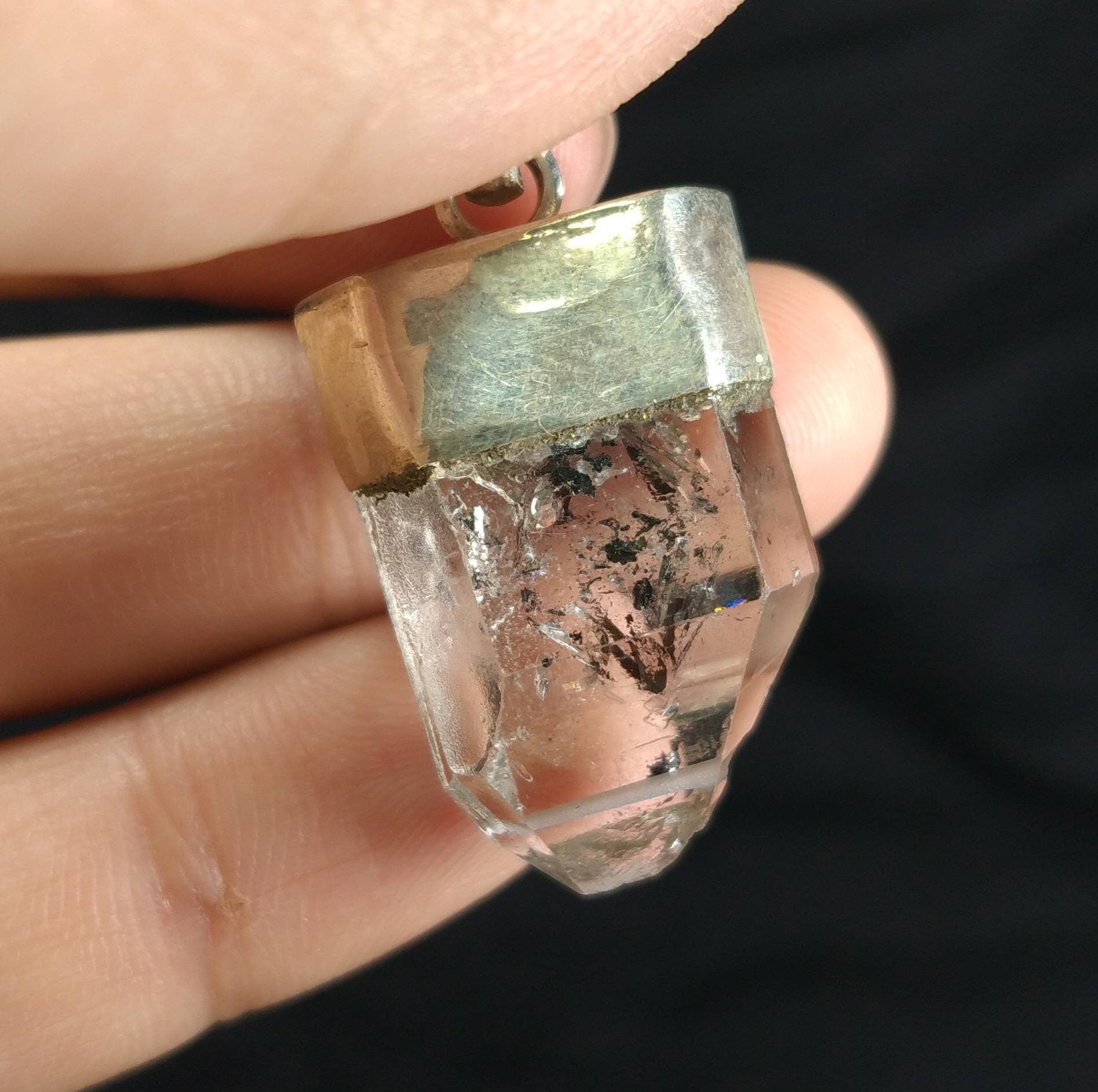 ARSAA GEMS AND MINERALSNatural aesthetic Beautiful silver pendants of carbon included quartz crystals - Premium  from ARSAA GEMS AND MINERALS - Just $40.00! Shop now at ARSAA GEMS AND MINERALS
