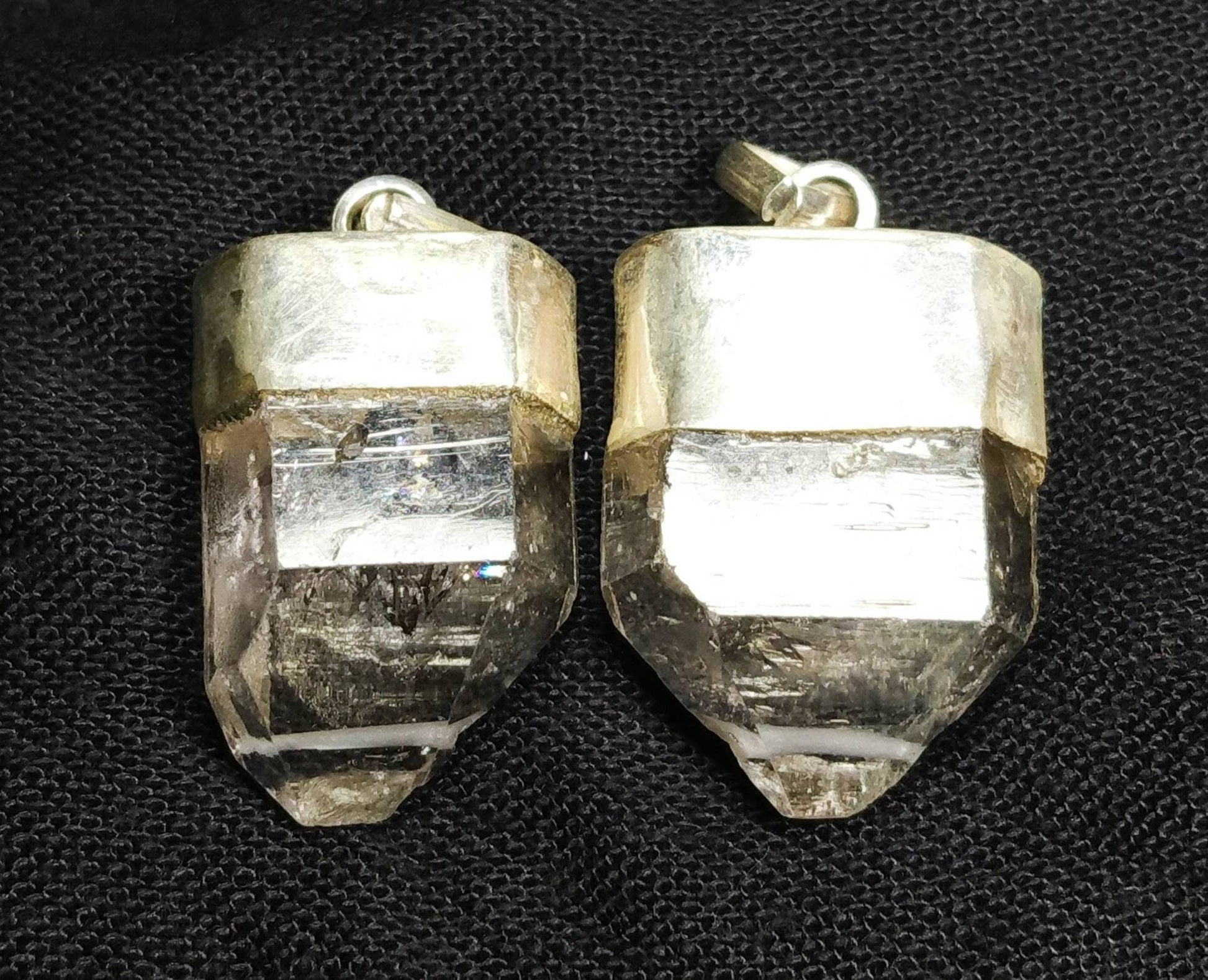 ARSAA GEMS AND MINERALSNatural aesthetic Beautiful silver pendants of carbon included quartz crystals - Premium  from ARSAA GEMS AND MINERALS - Just $40.00! Shop now at ARSAA GEMS AND MINERALS