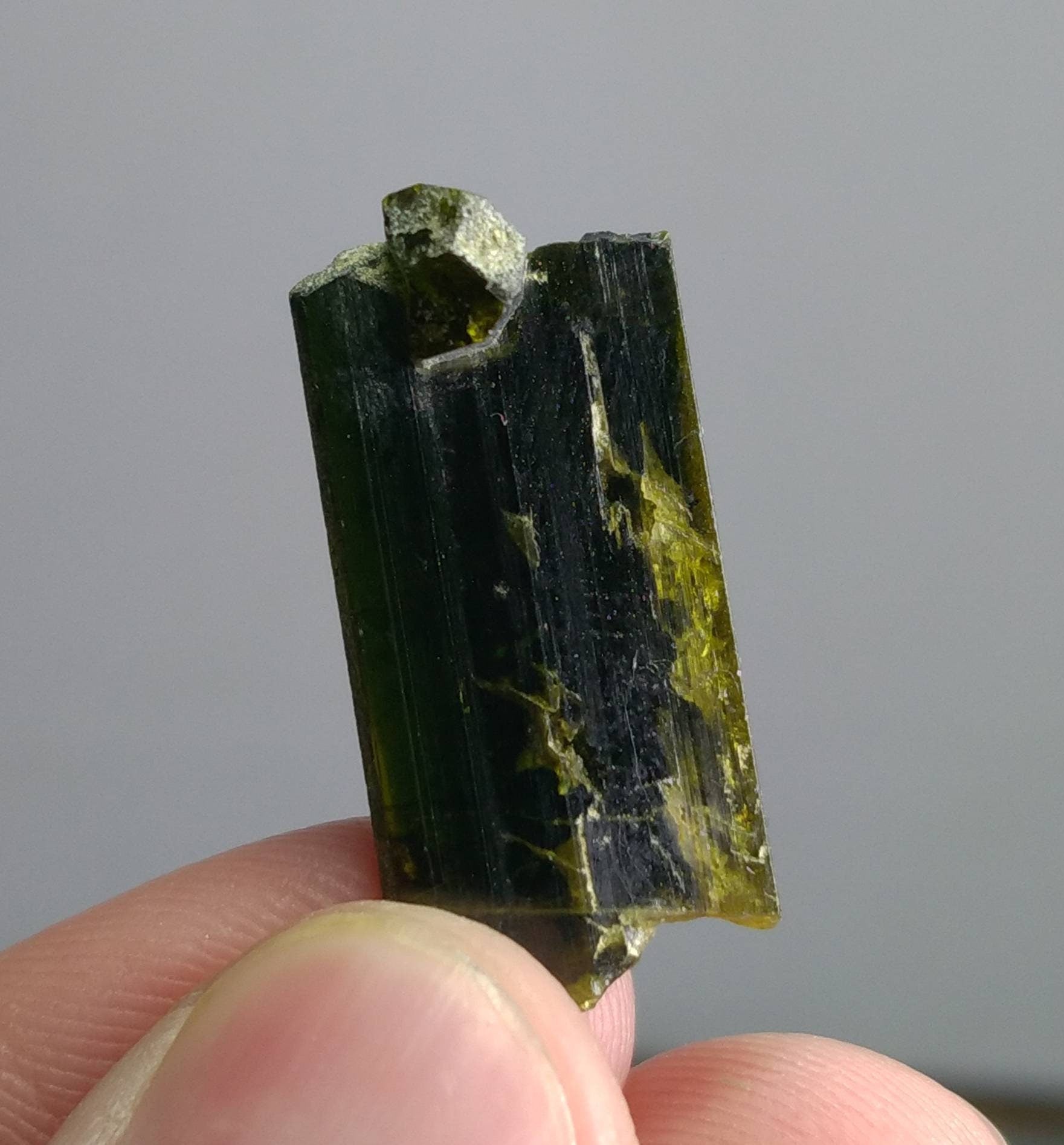 ARSAA GEMS AND MINERALSNatural clear aesthetic 3.7 gram Beautiful perfectly terminated etched pleochroic  epidote crystal - Premium  from ARSAA GEMS AND MINERALS - Just $25.00! Shop now at ARSAA GEMS AND MINERALS