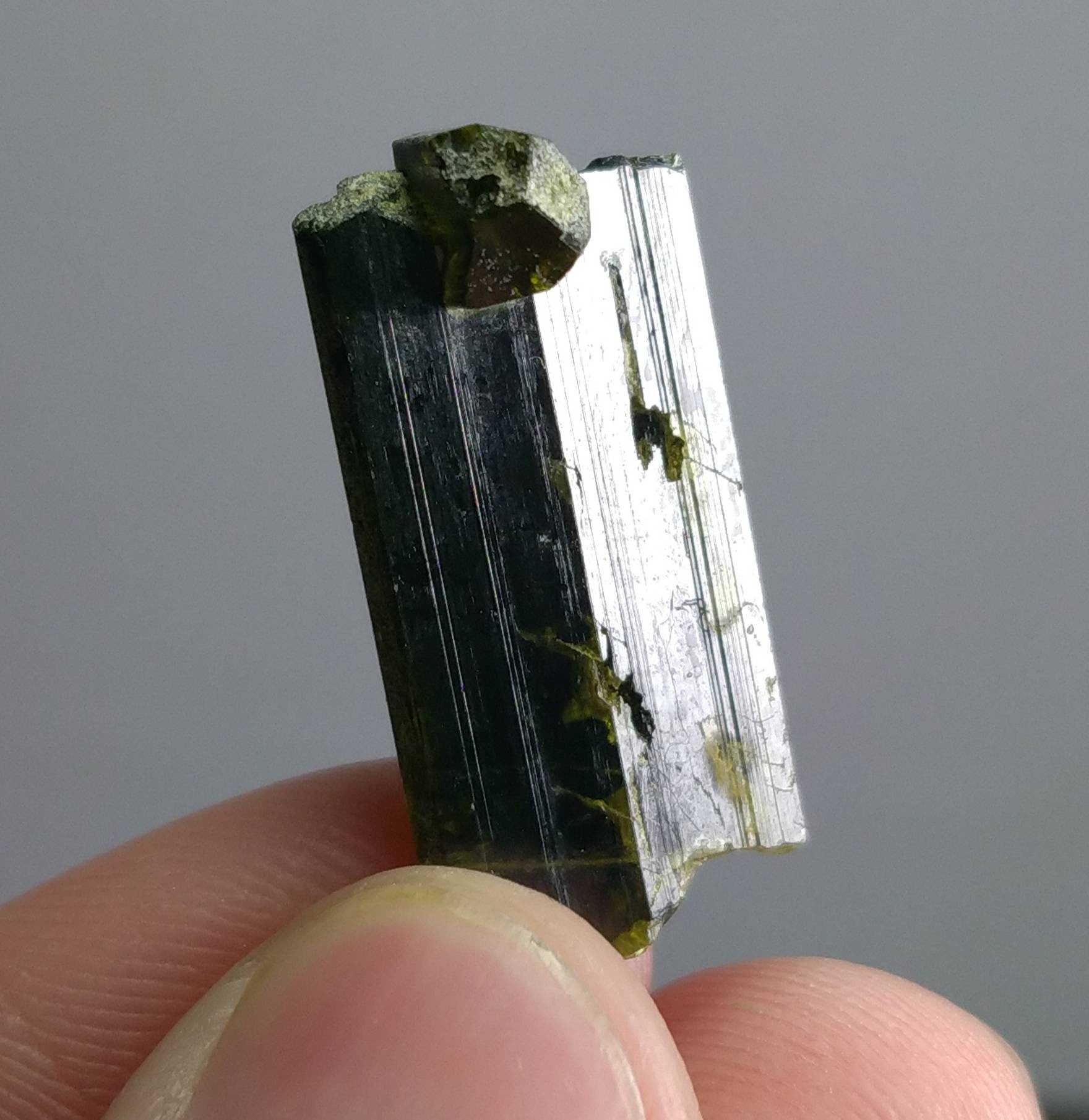 ARSAA GEMS AND MINERALSNatural clear aesthetic 3.7 gram Beautiful perfectly terminated etched pleochroic  epidote crystal - Premium  from ARSAA GEMS AND MINERALS - Just $25.00! Shop now at ARSAA GEMS AND MINERALS