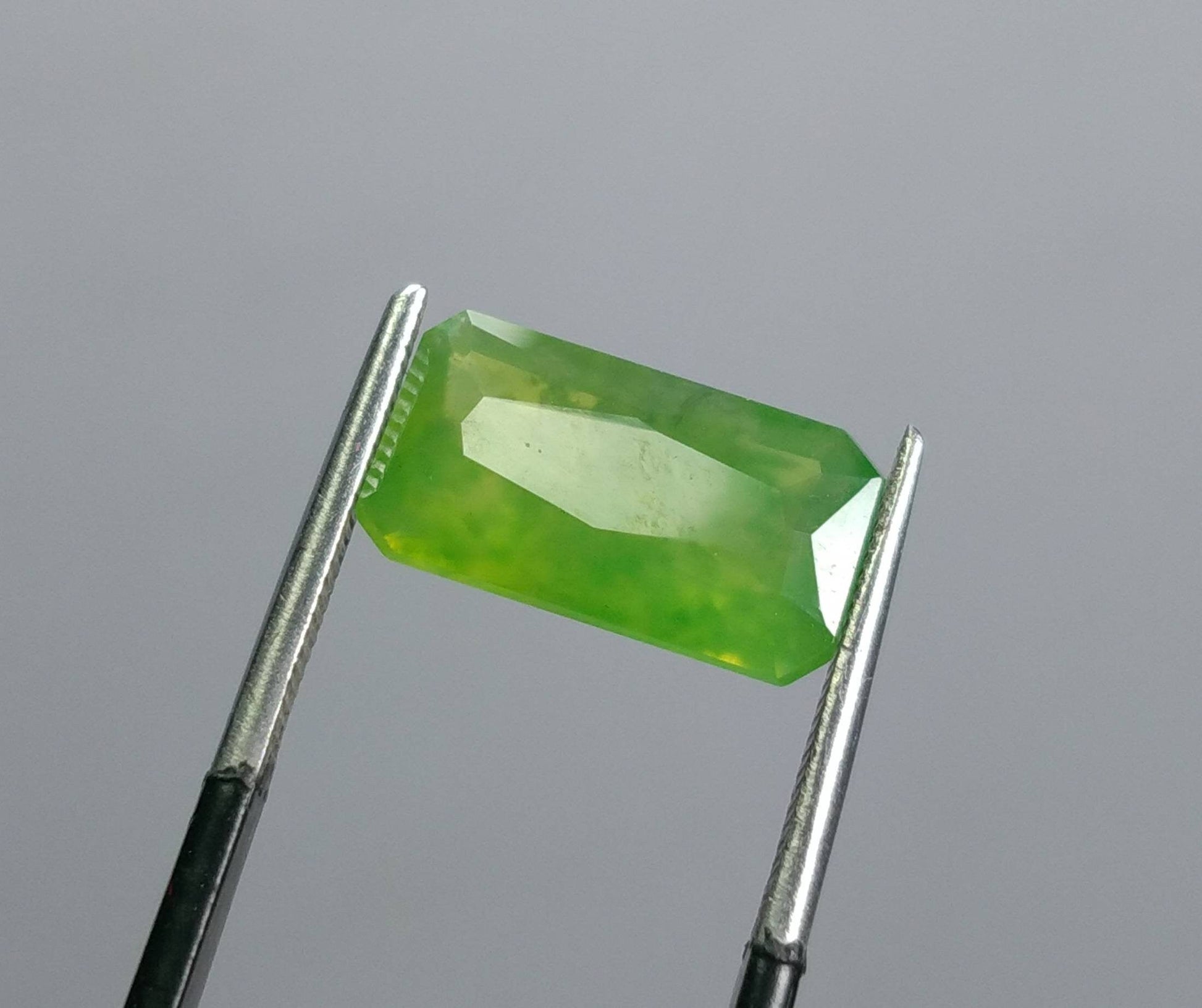 ARSAA GEMS AND MINERALSNatural fine quality beautiful 5 carats green radiant cut shape Faceted hydrograssular garnet gem - Premium  from ARSAA GEMS AND MINERALS - Just $15.00! Shop now at ARSAA GEMS AND MINERALS