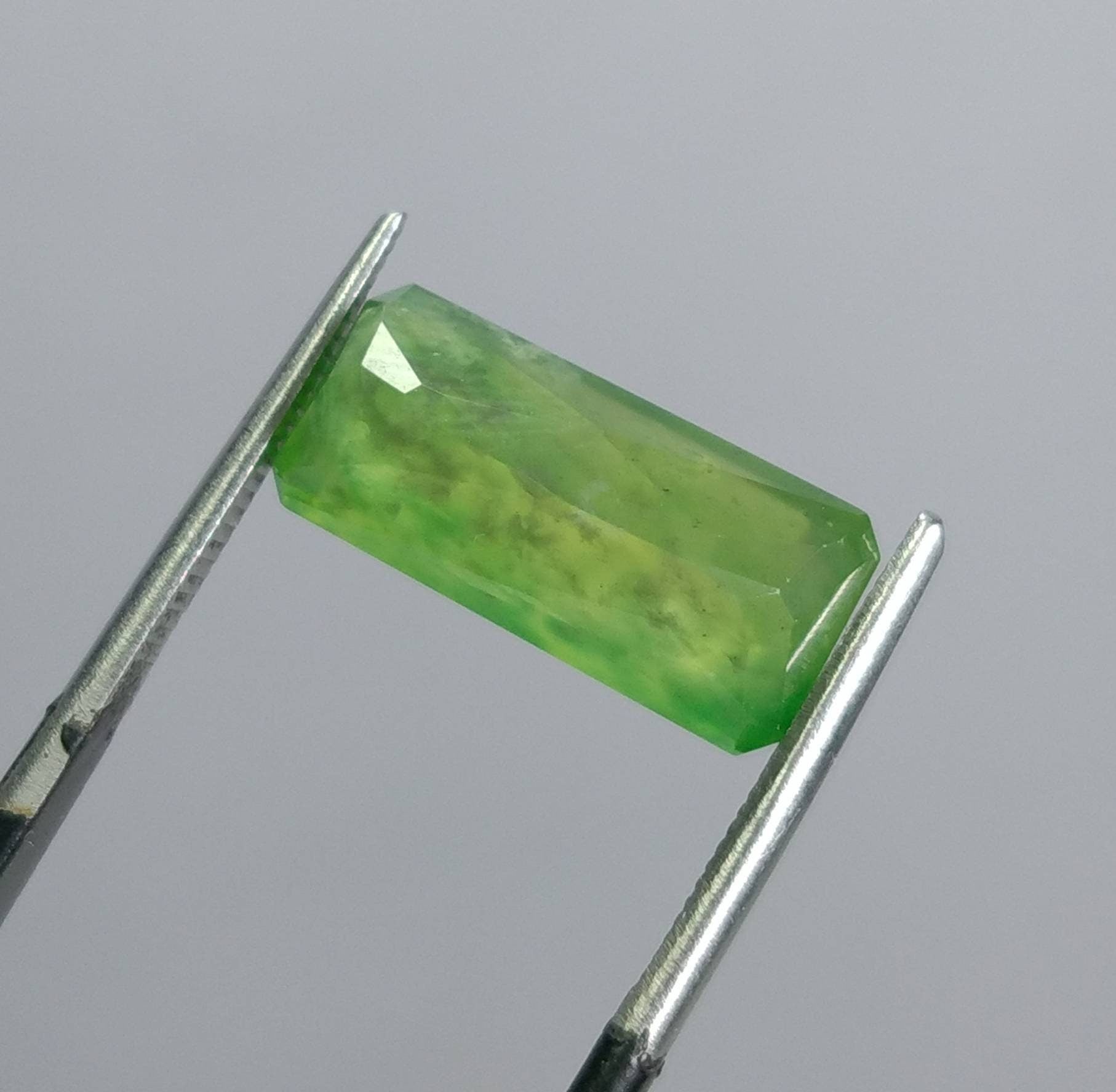 ARSAA GEMS AND MINERALSNatural fine quality beautiful 6 carats green radiant cut shape Faceted hydrograssular garnet gem - Premium  from ARSAA GEMS AND MINERALS - Just $18.00! Shop now at ARSAA GEMS AND MINERALS
