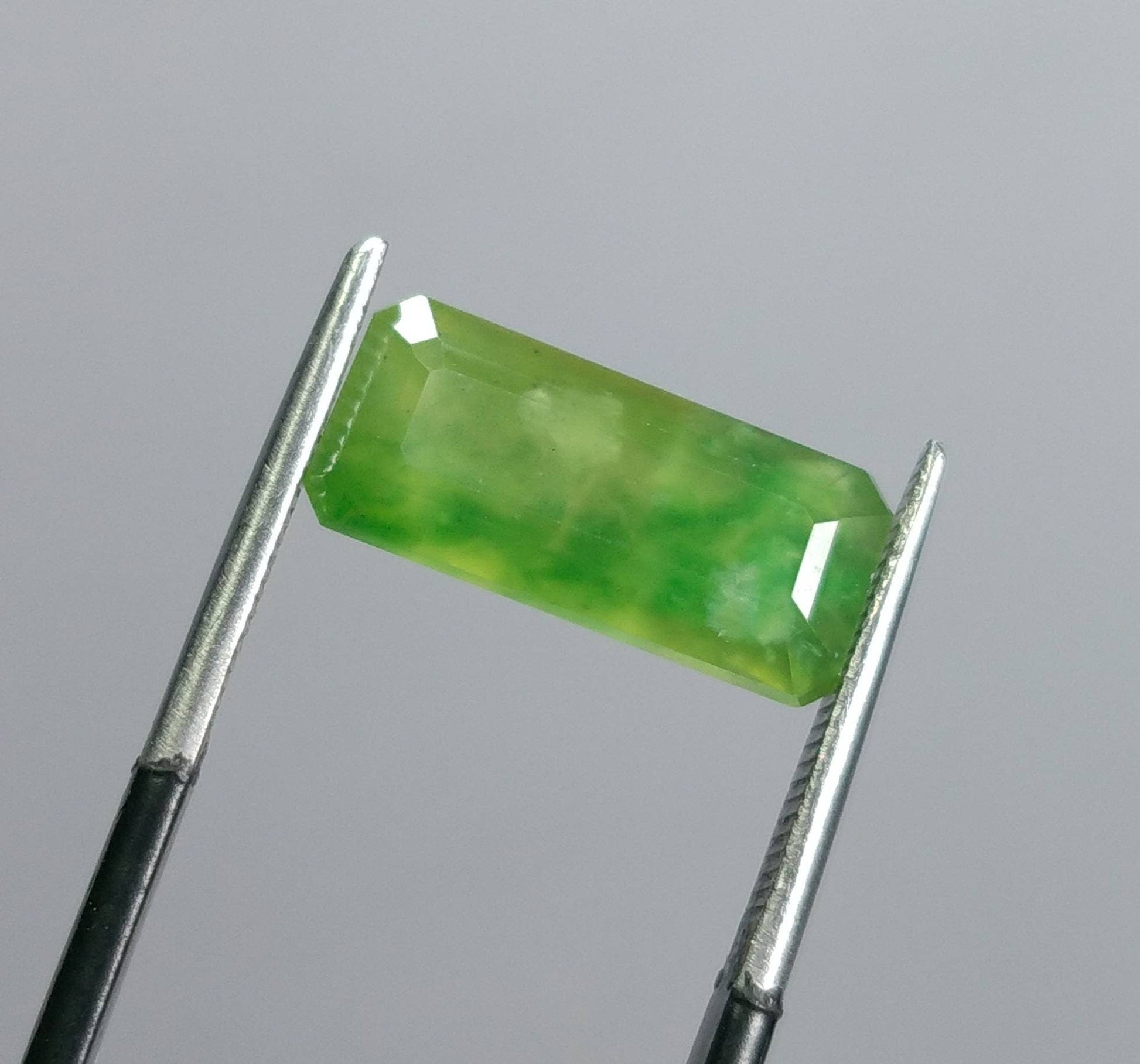 ARSAA GEMS AND MINERALSNatural fine quality beautiful 6 carats green radiant cut shape Faceted hydrograssular garnet gem - Premium  from ARSAA GEMS AND MINERALS - Just $18.00! Shop now at ARSAA GEMS AND MINERALS