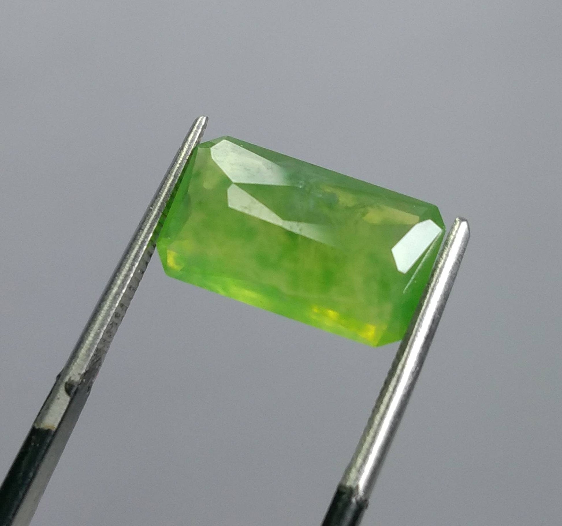 ARSAA GEMS AND MINERALSNatural fine quality beautiful 5 carats green radiant cut shape Faceted hydrograssular garnet gem - Premium  from ARSAA GEMS AND MINERALS - Just $15.00! Shop now at ARSAA GEMS AND MINERALS