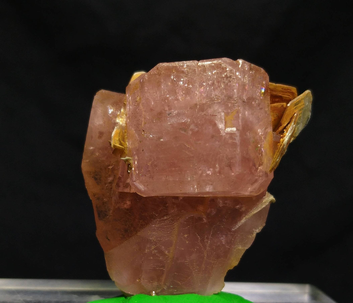 ARSAA GEMS AND MINERALSNice sized cluster 34.5 grams of lusterous hot pink apatite with muscovite mica Prestine condition - Premium  from ARSAA GEMS AND MINERALS - Just $300.00! Shop now at ARSAA GEMS AND MINERALS