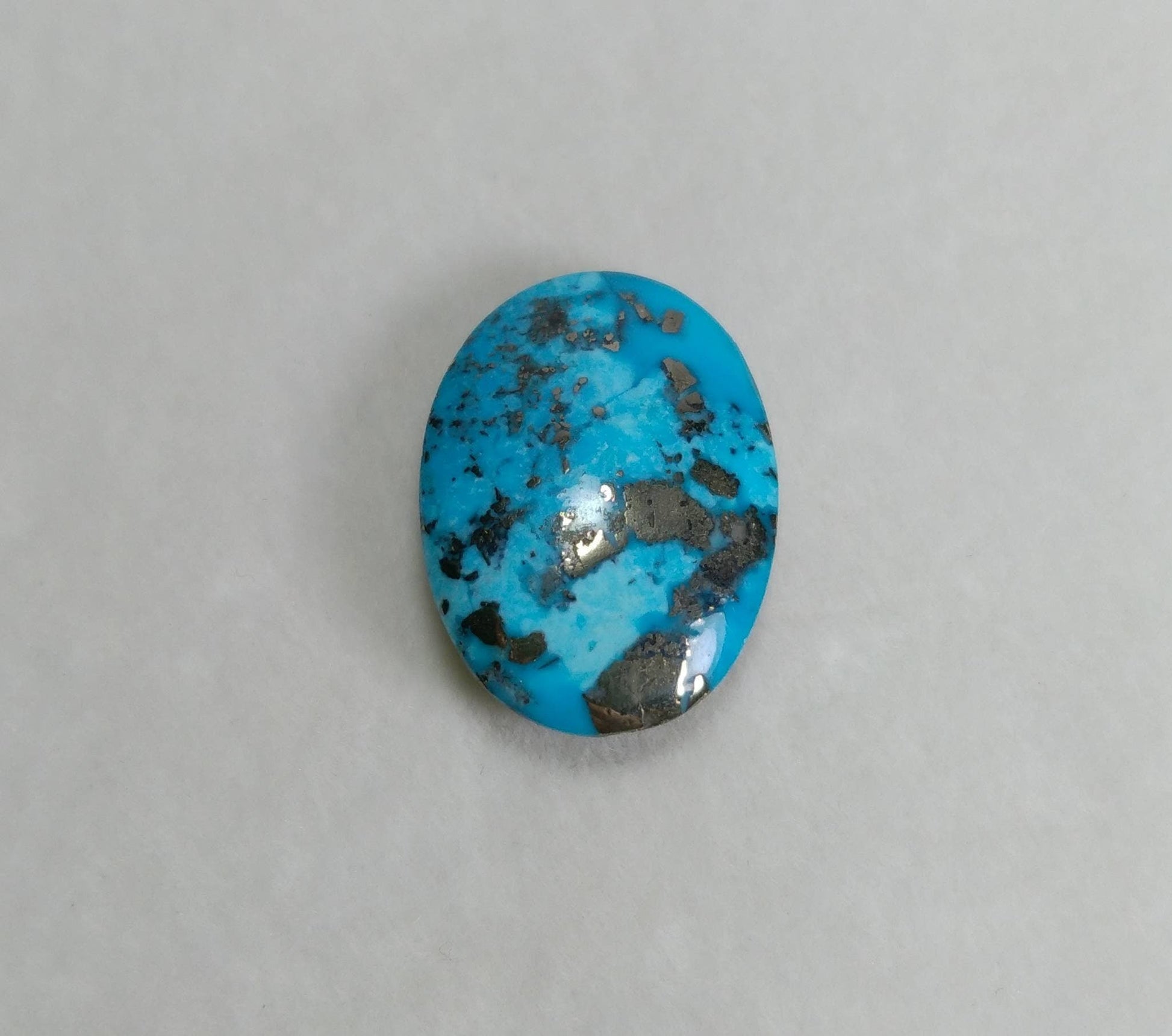 ARSAA GEMS AND MINERALSNatural fine quality beautiful 21 carats oval shape turquoise with pyrite cabochon - Premium  from ARSAA GEMS AND MINERALS - Just $40.00! Shop now at ARSAA GEMS AND MINERALS