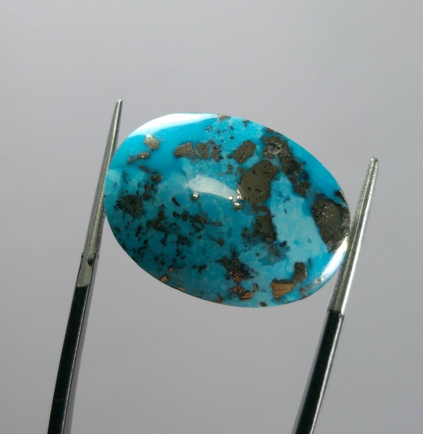 ARSAA GEMS AND MINERALSNatural fine quality beautiful 21 carats oval shape turquoise with pyrite cabochon - Premium  from ARSAA GEMS AND MINERALS - Just $40.00! Shop now at ARSAA GEMS AND MINERALS
