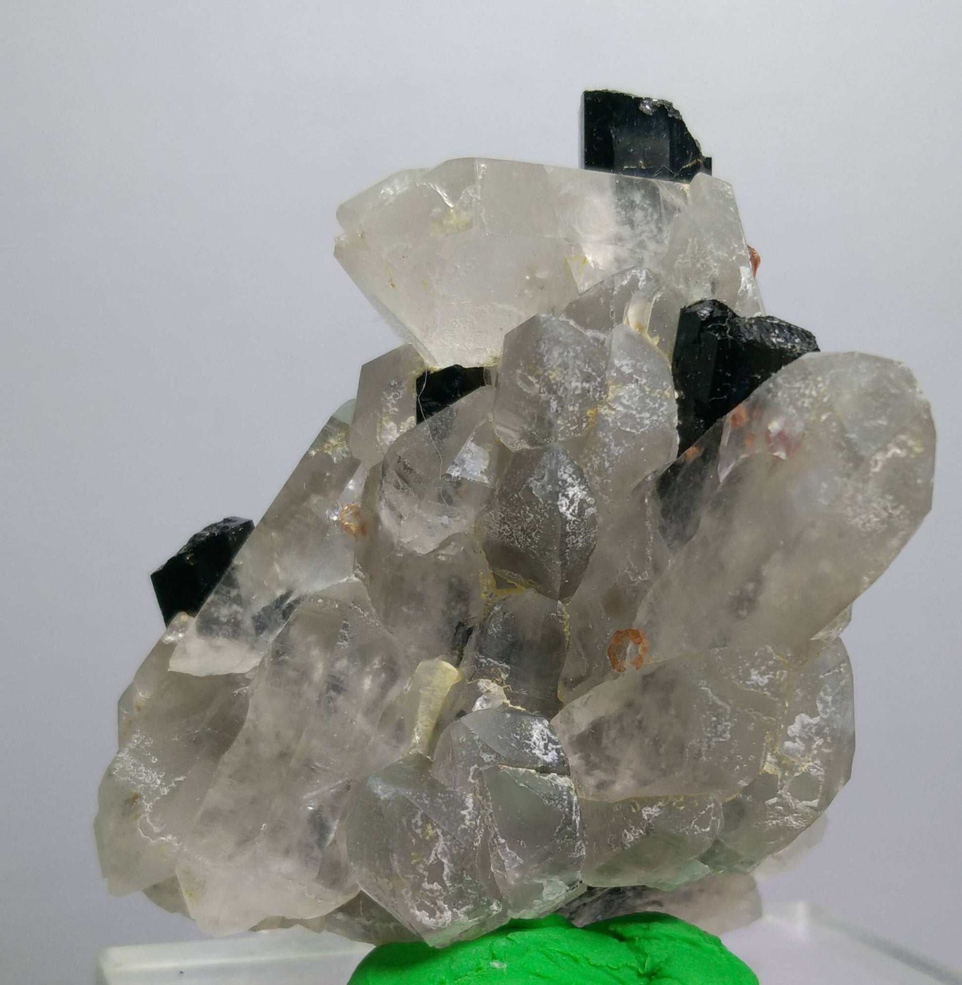 ARSAA GEMS AND MINERALSNatural aesthetic beautiful combination of terminated smokey quartz crystals with spessartine garnet and black tourmaline crystals grown - Premium  from ARSAA GEMS AND MINERALS - Just $130.00! Shop now at ARSAA GEMS AND MINERALS