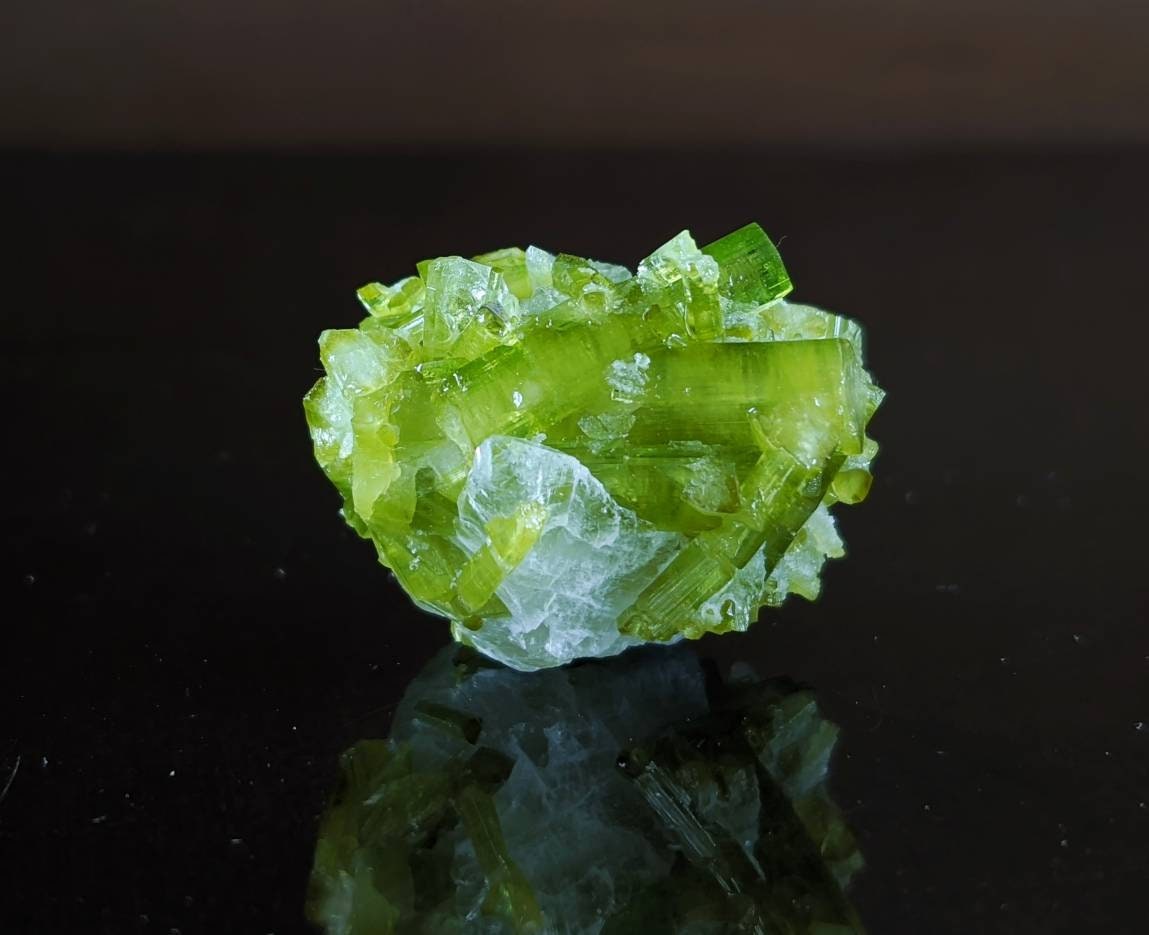 ARSAA GEMS AND MINERALSGreen tourmaline terminated on matrix cluster with quartz from Skardu GilgitBaltistan Pakistan, weight 12 grams - Premium  from ARSAA GEMS AND MINERALS - Just $55.00! Shop now at ARSAA GEMS AND MINERALS