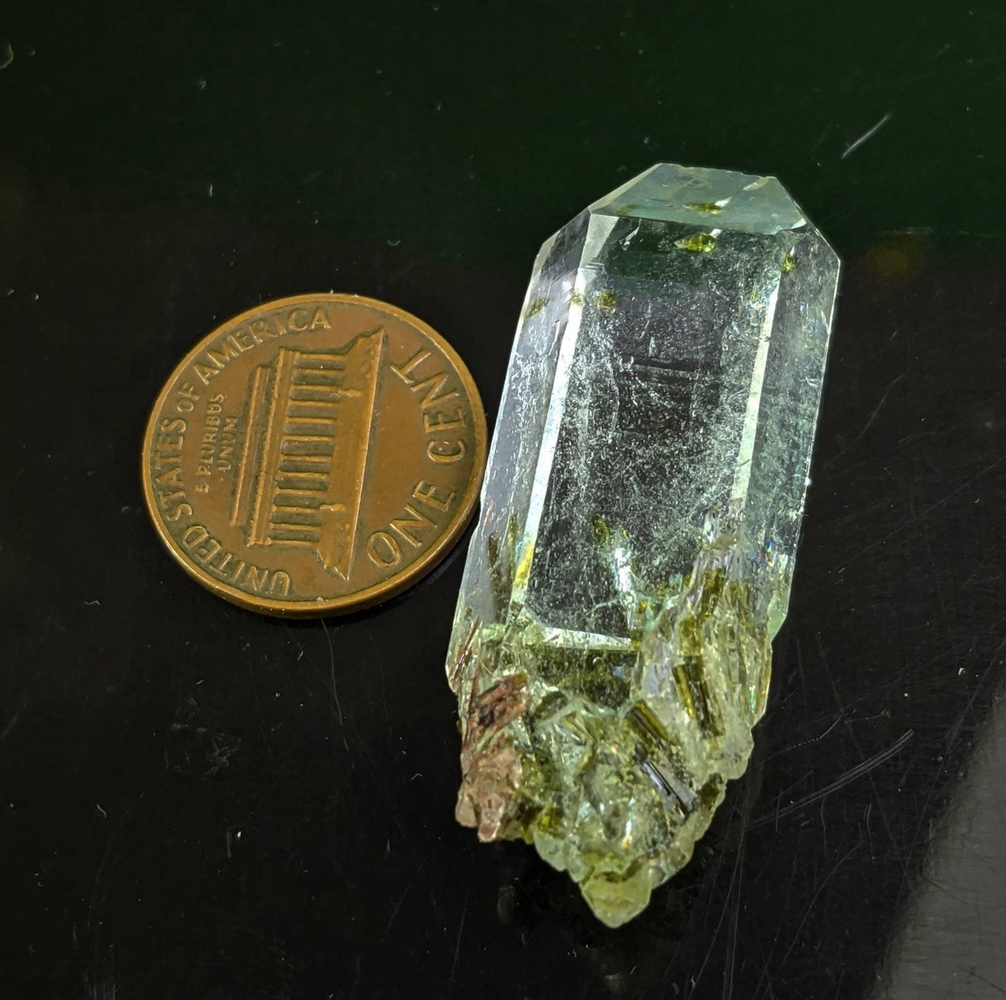 ARSAA GEMS AND MINERALSChlorine included quartz crystal from Balochistan Pakistan l, Nice termination clear with beautiful chlorine inclusion - Premium  from ARSAA GEMS AND MINERALS - Just $25.00! Shop now at ARSAA GEMS AND MINERALS