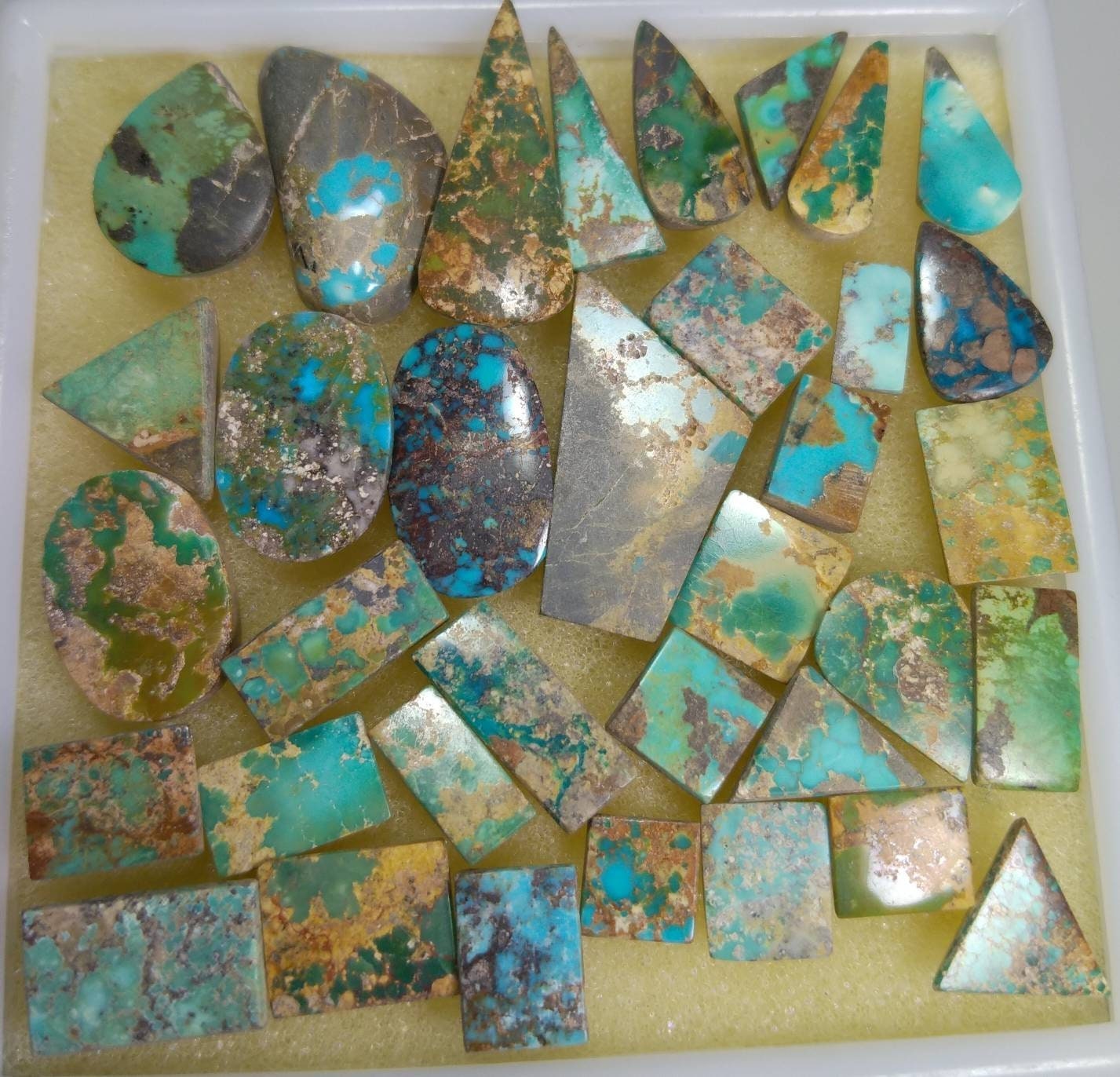 ARSAA GEMS AND MINERALSNatural fine quality beautiful 196 caarts untreated unheated unStabilized mostly flat tops small lot of turquoise Cabochons - Premium  from ARSAA GEMS AND MINERALS - Just $123.00! Shop now at ARSAA GEMS AND MINERALS