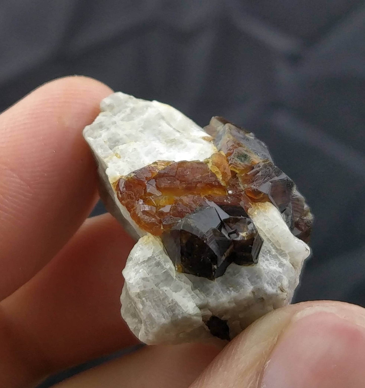 ARSAA GEMS AND MINERALSNatural good quality beautiful 14.1 grams andradite garnet crystal on matrix on feldspar - Premium  from ARSAA GEMS AND MINERALS - Just $20.00! Shop now at ARSAA GEMS AND MINERALS