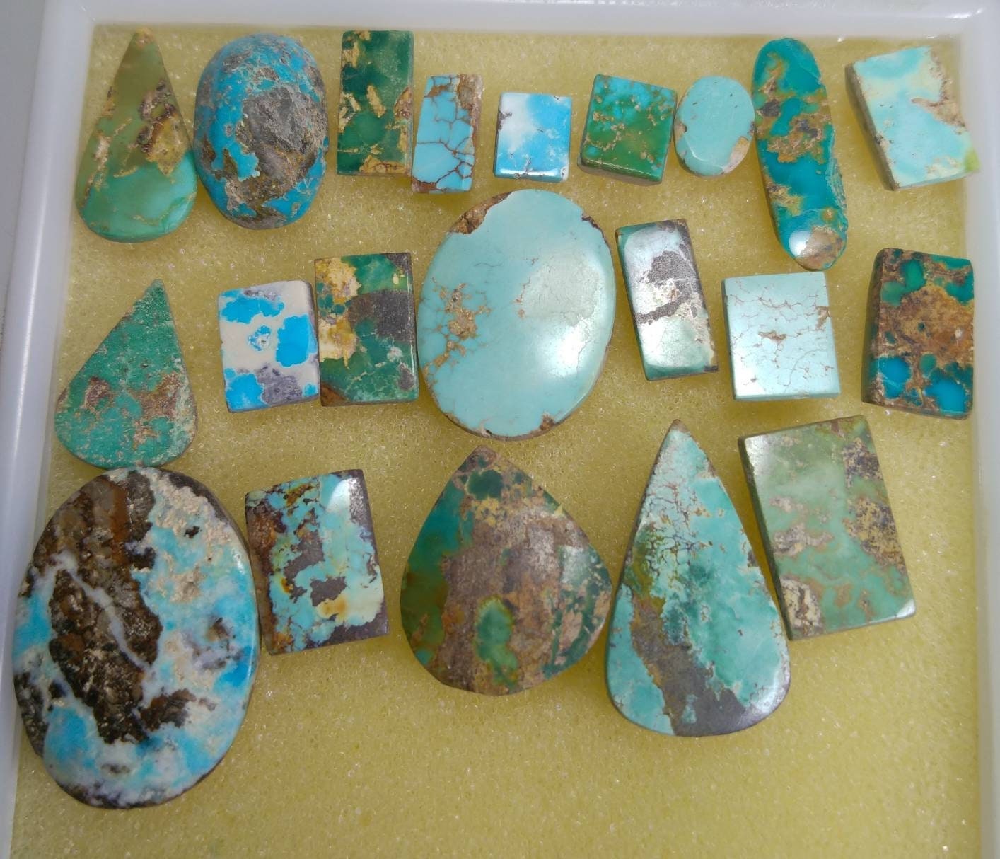 ARSAA GEMS AND MINERALSNatural fine quality beautiful 157 Carats untreated unheated unStabilized mostly flat tops small lot of turquoise Cabochons - Premium  from ARSAA GEMS AND MINERALS - Just $90.00! Shop now at ARSAA GEMS AND MINERALS