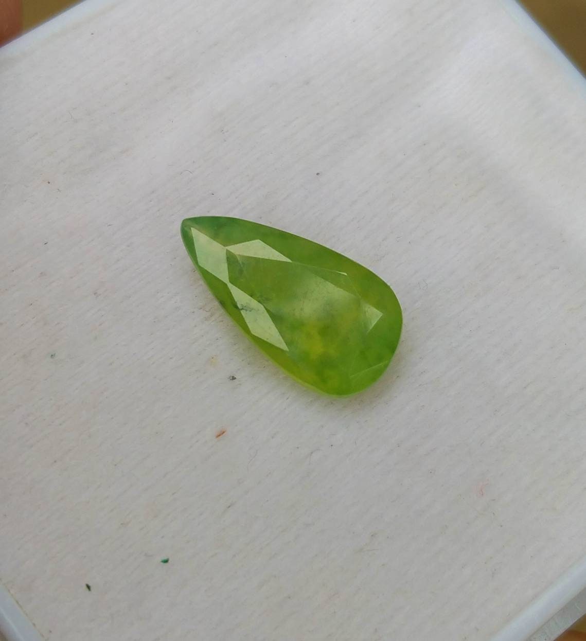 ARSAA GEMS AND MINERALSNatural fine quality beautiful 6.5 carats pear shape green hydrograssular garnet gem - Premium  from ARSAA GEMS AND MINERALS - Just $13.00! Shop now at ARSAA GEMS AND MINERALS