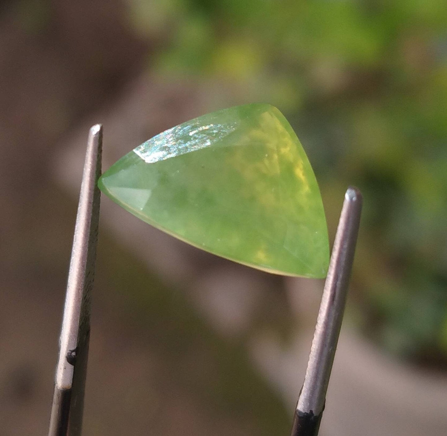 ARSAA GEMS AND MINERALSNatural fine quality beautiful 5 carats triangle cut shape faceted green hydrograssular garnet gem - Premium  from ARSAA GEMS AND MINERALS - Just $10.00! Shop now at ARSAA GEMS AND MINERALS