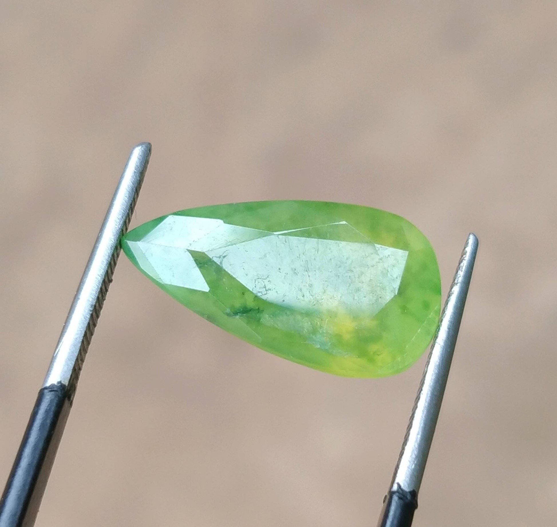 ARSAA GEMS AND MINERALSNatural fine quality beautiful 6.5 carats pear shape green hydrograssular garnet gem - Premium  from ARSAA GEMS AND MINERALS - Just $13.00! Shop now at ARSAA GEMS AND MINERALS
