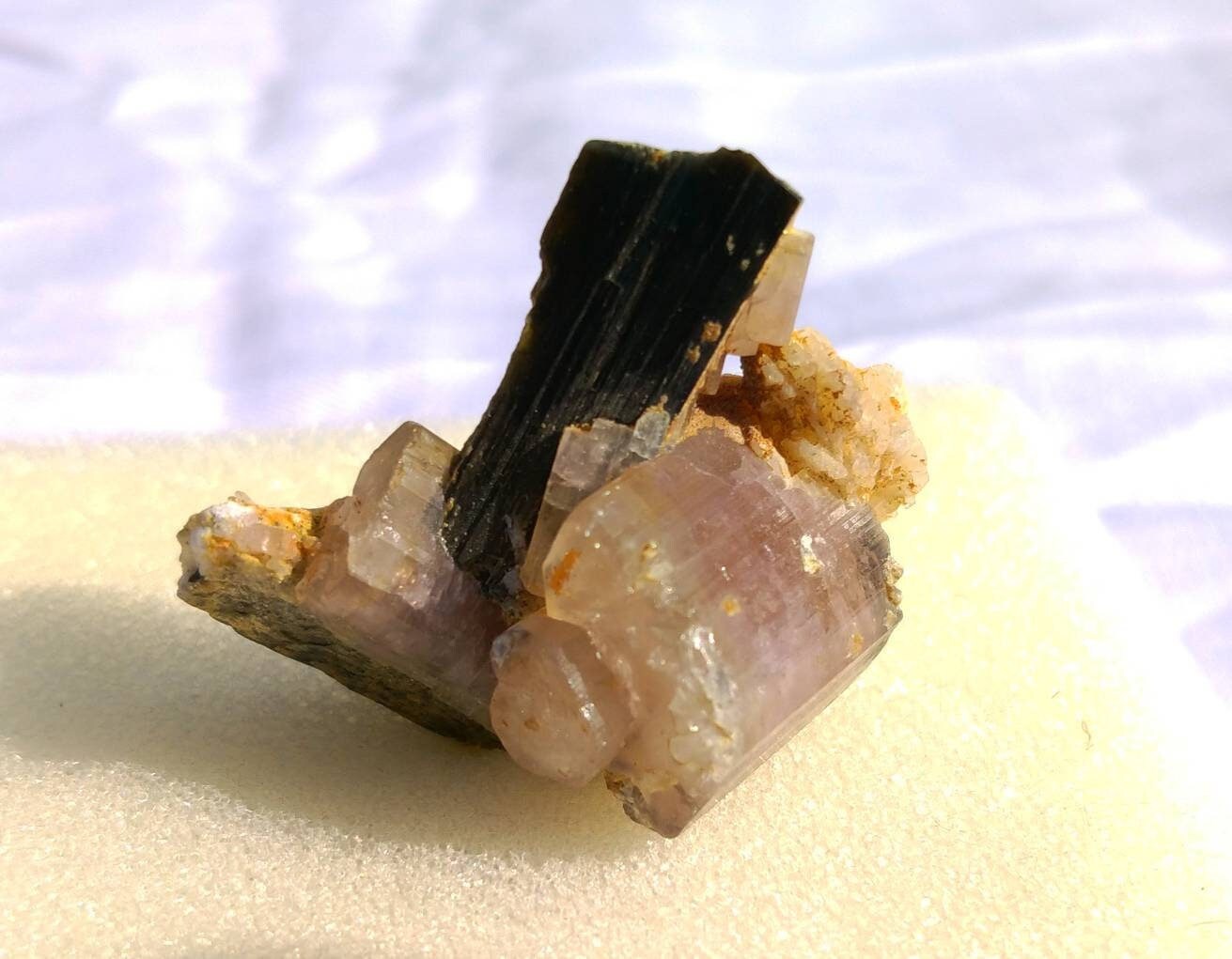 ARSAA GEMS AND MINERALSNatural top quality beautiful 13.8 grams pink apatite with black tourmaline crystal - Premium  from ARSAA GEMS AND MINERALS - Just $40.00! Shop now at ARSAA GEMS AND MINERALS