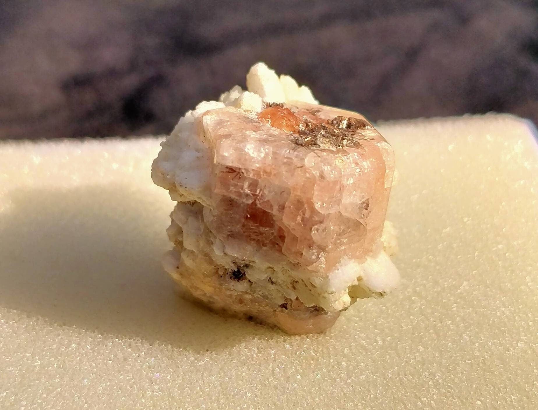 ARSAA GEMS AND MINERALSNatural top quality 16 grams rutile cluster, spessartite garnet on flourescent Apatite combo crystal specimen - Premium  from ARSAA GEMS AND MINERALS - Just $50.00! Shop now at ARSAA GEMS AND MINERALS